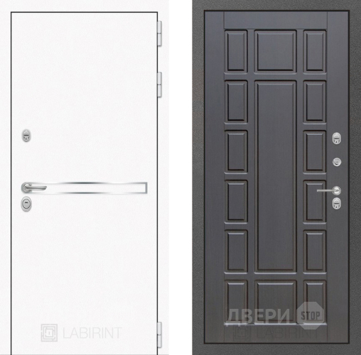 Входная металлическая Дверь Лабиринт (LABIRINT) Лайн White 12 Венге в Красноармейске