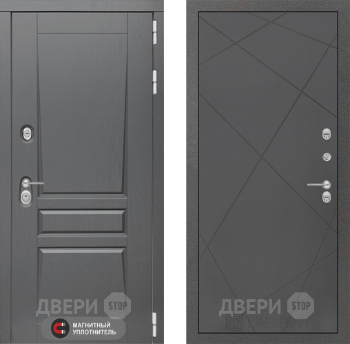 Входная металлическая Дверь Лабиринт (LABIRINT) Платинум 24 Графит софт в Красноармейске