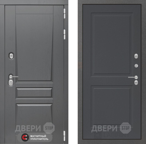 Входная металлическая Дверь Лабиринт (LABIRINT) Платинум 11 Графит софт в Красноармейске