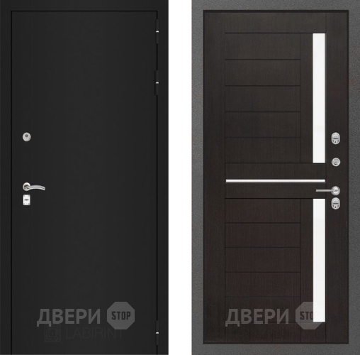 Входная металлическая Дверь Лабиринт (LABIRINT) Classic шагрень черная 02 Венге в Красноармейске
