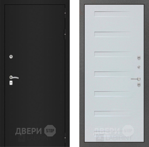 Дверь Лабиринт (LABIRINT) Classic шагрень черная 14 Дуб кантри белый горизонтальный в Красноармейске