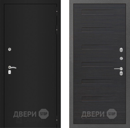 Дверь Лабиринт (LABIRINT) Classic шагрень черная 14 Эковенге поперечный в Красноармейске