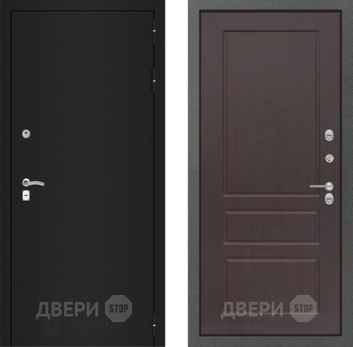 Входная металлическая Дверь Лабиринт (LABIRINT) Classic шагрень черная 03 Орех премиум в Красноармейске