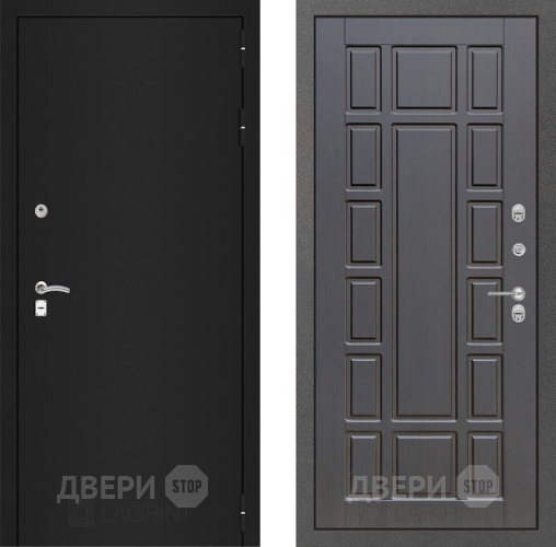 Входная металлическая Дверь Лабиринт (LABIRINT) Classic шагрень черная 12 Венге в Красноармейске
