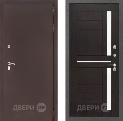 Входная металлическая Дверь Лабиринт (LABIRINT) Classic антик медь 02 Венге в Красноармейске