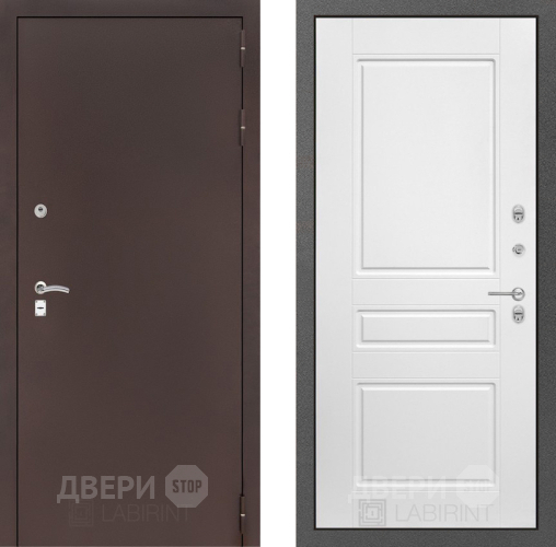 Дверь Лабиринт (LABIRINT) Classic антик медь 03 Белый софт в Красноармейске
