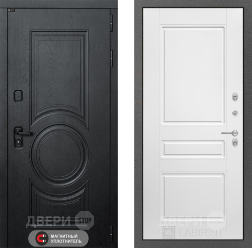 Входная металлическая Дверь Лабиринт (LABIRINT) Гранд 03 Белый софт в Красноармейске