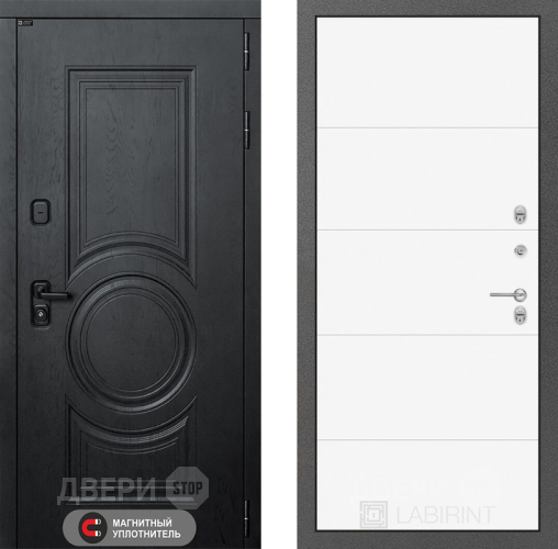 Входная металлическая Дверь Лабиринт (LABIRINT) Гранд 13 Белый софт в Красноармейске