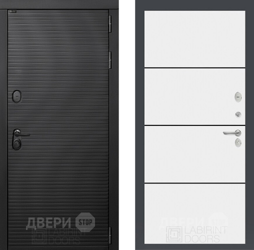 Входная металлическая Дверь Лабиринт (LABIRINT) Вулкано 25 Белый софт в Красноармейске