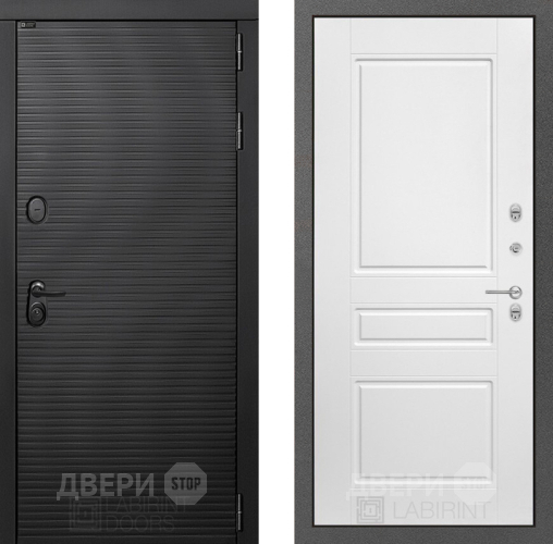 Входная металлическая Дверь Лабиринт (LABIRINT) Вулкано 03 Белый софт в Красноармейске
