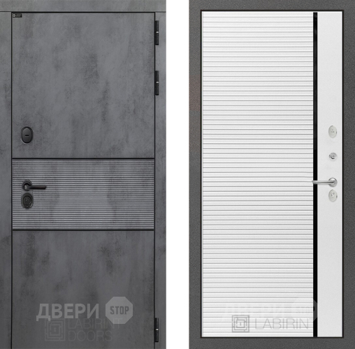 Входная металлическая Дверь Лабиринт (LABIRINT) Инфинити 22 Белый софт в Красноармейске