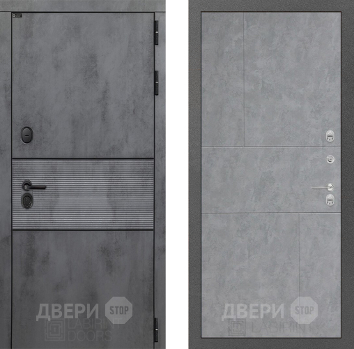 Входная металлическая Дверь Лабиринт (LABIRINT) Инфинити 21 Бетон светлый в Красноармейске