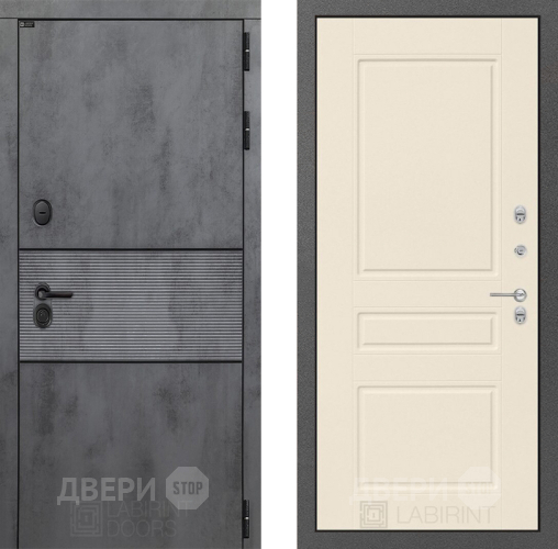 Входная металлическая Дверь Лабиринт (LABIRINT) Инфинити 03 Крем софт в Красноармейске