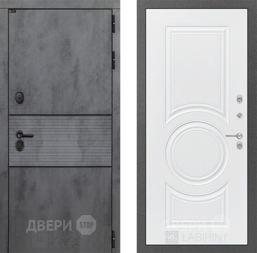 Входная металлическая Дверь Лабиринт (LABIRINT) Инфинити 23 Белый софт в Красноармейске