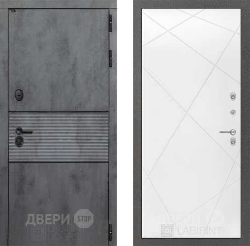 Входная металлическая Дверь Лабиринт (LABIRINT) Инфинити 24 Белый софт в Красноармейске