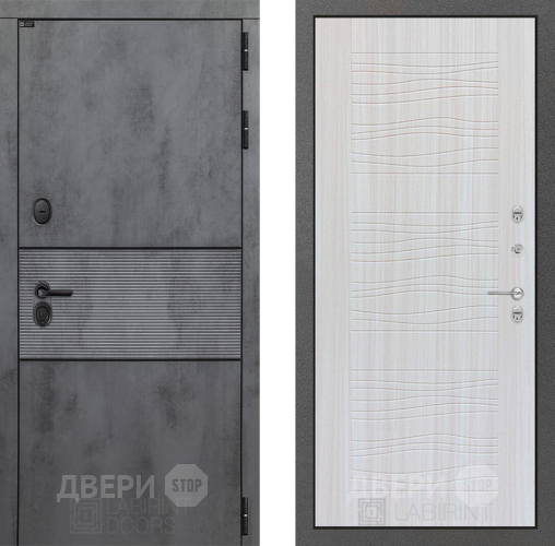 Входная металлическая Дверь Лабиринт (LABIRINT) Инфинити 06 Сандал белый в Красноармейске
