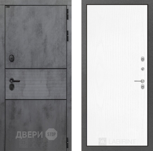 Входная металлическая Дверь Лабиринт (LABIRINT) Инфинити 07 Белое дерево в Красноармейске