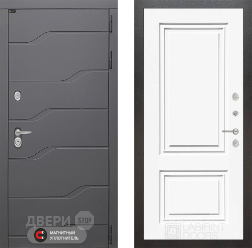 Дверь Лабиринт (LABIRINT) Ривер 26 Белый (RAL-9003) в Красноармейске