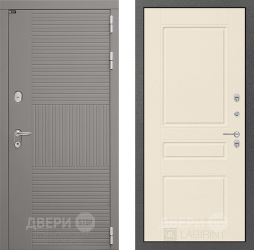 Входная металлическая Дверь Лабиринт (LABIRINT) Формо 03 Крем софт в Красноармейске