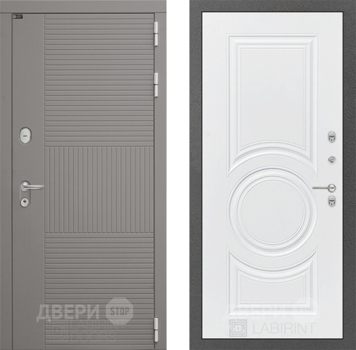 Входная металлическая Дверь Лабиринт (LABIRINT) Формо 23 Белый софт в Красноармейске