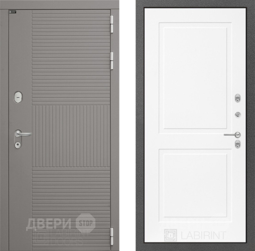 Входная металлическая Дверь Лабиринт (LABIRINT) Формо 11 Белый софт в Красноармейске