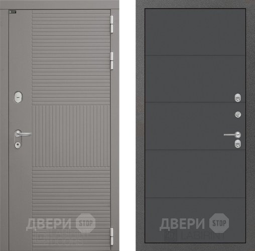 Входная металлическая Дверь Лабиринт (LABIRINT) Формо 13 Графит софт в Красноармейске