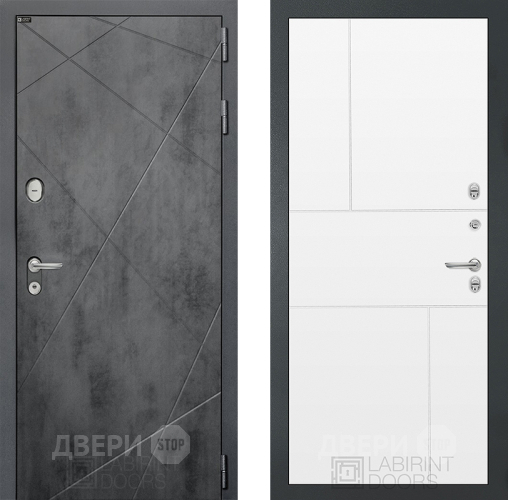Входная металлическая Дверь Лабиринт (LABIRINT) Лофт 21 Белый софт в Красноармейске