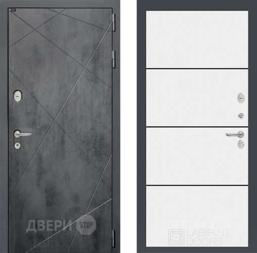 Входная металлическая Дверь Лабиринт (LABIRINT) Лофт 25 Белый софт в Красноармейске