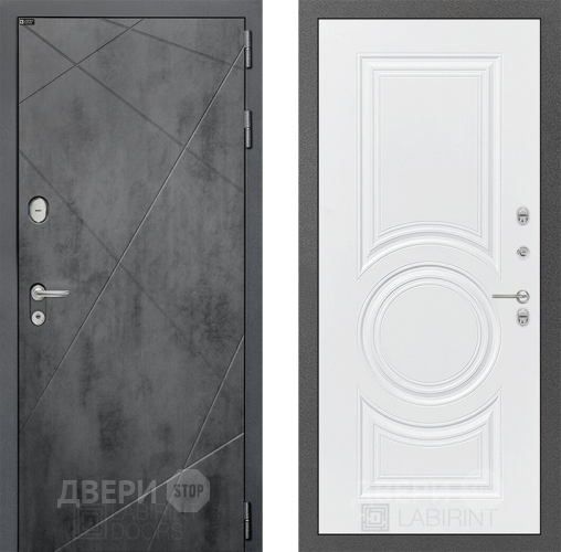 Входная металлическая Дверь Лабиринт (LABIRINT) Лофт 23 Белый софт в Красноармейске