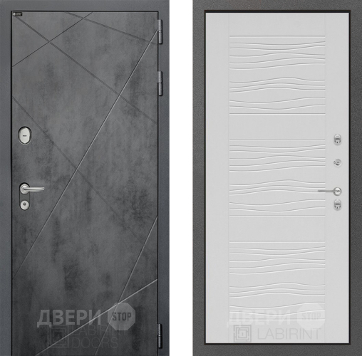 Входная металлическая Дверь Лабиринт (LABIRINT) Лофт 06 Белое дерево в Красноармейске