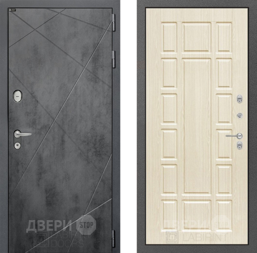 Входная металлическая Дверь Лабиринт (LABIRINT) Лофт 12 Беленый дуб в Красноармейске