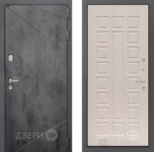 Входная металлическая Дверь Лабиринт (LABIRINT) Лофт 04 Беленый дуб в Красноармейске