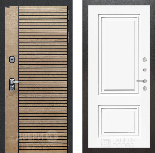 Входная металлическая Дверь Лабиринт (LABIRINT) Ritm 26 Белый (RAL-9003) в Красноармейске