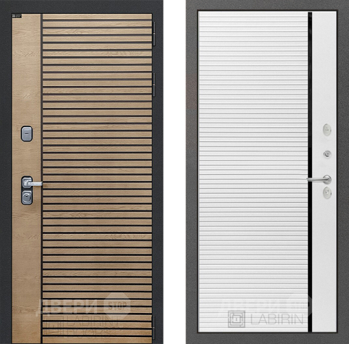 Входная металлическая Дверь Лабиринт (LABIRINT) Ritm 22 Белый софт в Красноармейске