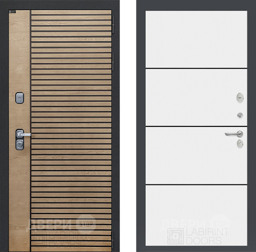 Входная металлическая Дверь Лабиринт (LABIRINT) Ritm 25 Белый софт в Красноармейске