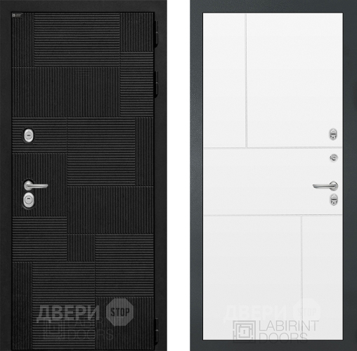 Входная металлическая Дверь Лабиринт (LABIRINT) Pazl 21 Белый софт в Красноармейске