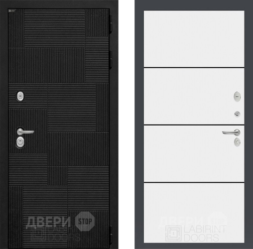 Входная металлическая Дверь Лабиринт (LABIRINT) Pazl 25 Белый софт в Красноармейске