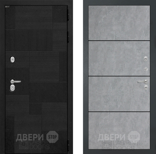 Входная металлическая Дверь Лабиринт (LABIRINT) Pazl 25 Бетон светлый в Красноармейске