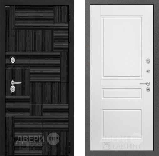 Входная металлическая Дверь Лабиринт (LABIRINT) Pazl 03 Белый софт в Красноармейске