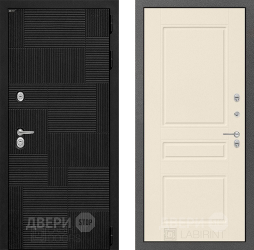 Входная металлическая Дверь Лабиринт (LABIRINT) Pazl 03 Крем софт в Красноармейске