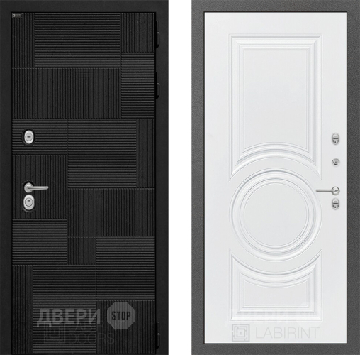 Входная металлическая Дверь Лабиринт (LABIRINT) Pazl 23 Белый софт в Красноармейске