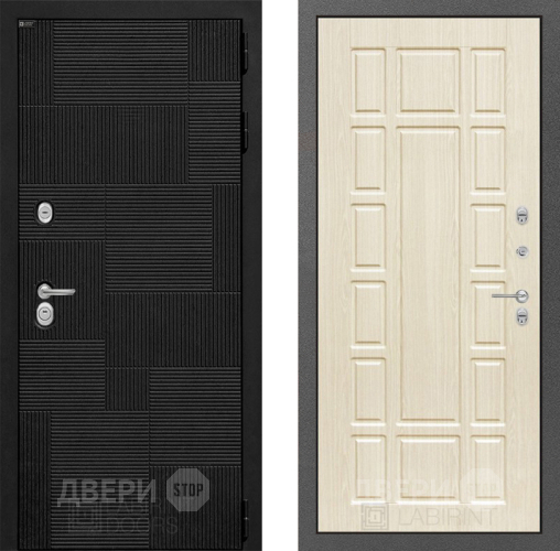 Входная металлическая Дверь Лабиринт (LABIRINT) Pazl 12 Беленый дуб в Красноармейске