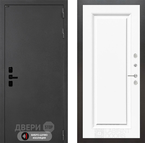 Дверь Лабиринт (LABIRINT) Acustic 27 Белый (RAL-9003) в Красноармейске