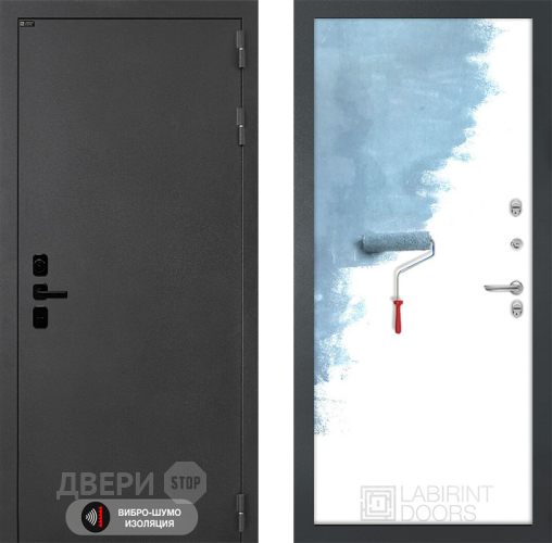 Входная металлическая Дверь Лабиринт (LABIRINT) Acustic 28 Под покраску в Красноармейске