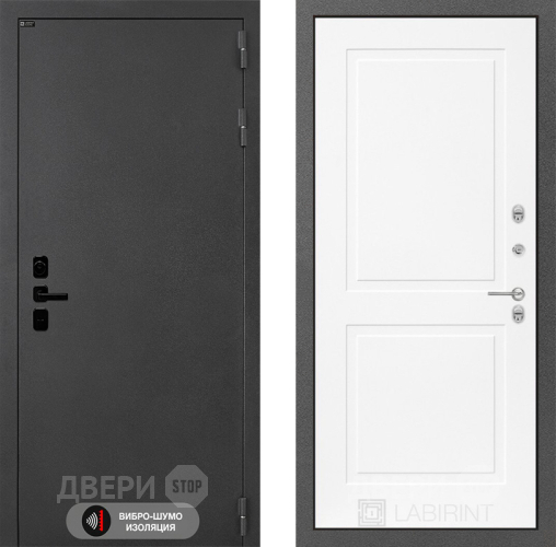 Входная металлическая Дверь Лабиринт (LABIRINT) Acustic 11 Белый софт в Красноармейске
