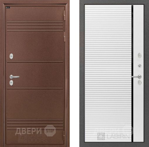 Входная металлическая Дверь Лабиринт (LABIRINT) Термо Лайт 22 Белый софт в Красноармейске