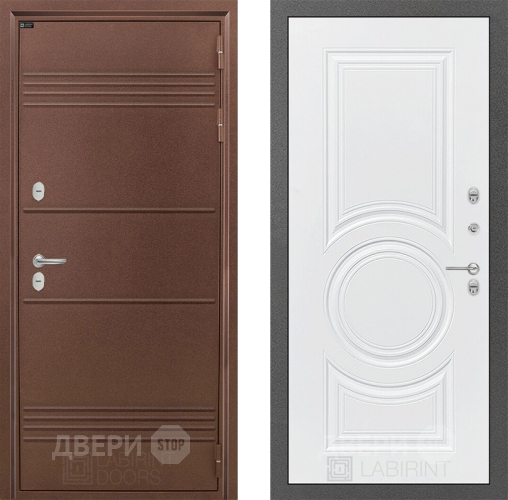 Входная металлическая Дверь Лабиринт (LABIRINT) Термо Лайт 23 Белый софт в Красноармейске