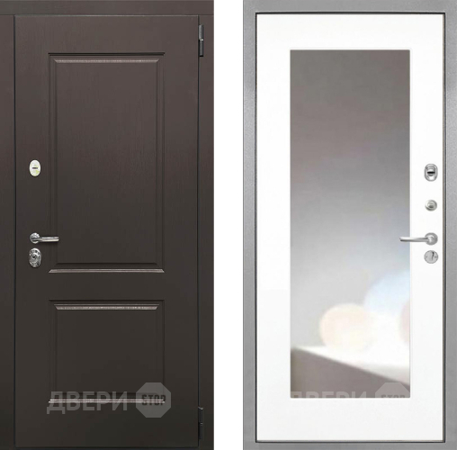 Входная металлическая Дверь Интекрон (INTECRON) Кампо ФЛЗ-120-М Зеркало Белый матовый в Красноармейске