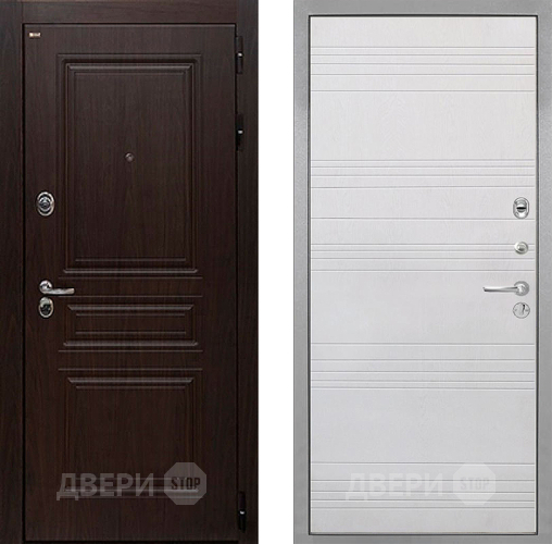 Входная металлическая Дверь Интекрон (INTECRON) Брайтон Тиковое Дерево ФЛ-316 Белый ясень в Красноармейске