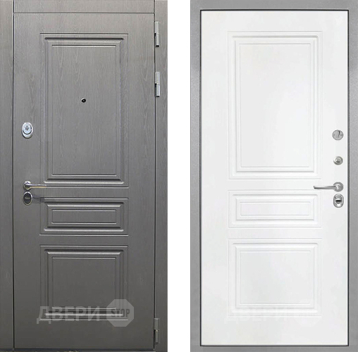 Входная металлическая Дверь Интекрон (INTECRON) Брайтон Графит ФЛ-243 Белый матовый в Красноармейске